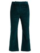 Matchesfashion.com Altuzarra - Adler Cropped Corduroy Trousers - Womens - Green