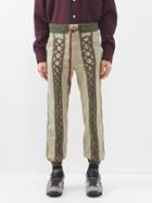 Youths In Balaclava - Lace-up Cotton-blend Trousers - Mens - Khaki