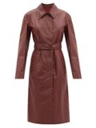Matchesfashion.com Lemaire - Single-breasted Coated Cotton-canvas Trench Coat - Womens - Burgundy