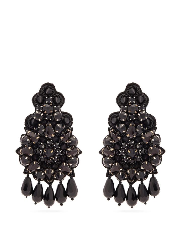 Etro Floral Crystal And Bead-embellished Earrings