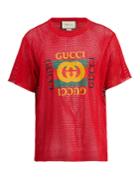 Gucci Logo-print Cotton-blend Mesh T-shirt