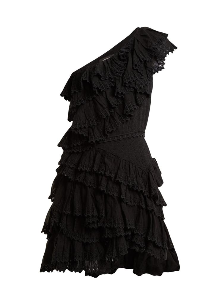 Isabel Marant Zeller One-shoulder Broderie-anglaise Cotton Dress