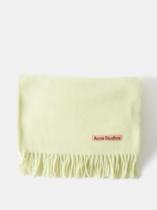 Acne Studios - Canada Oversized Fringed Wool Scarf - Womens - Green