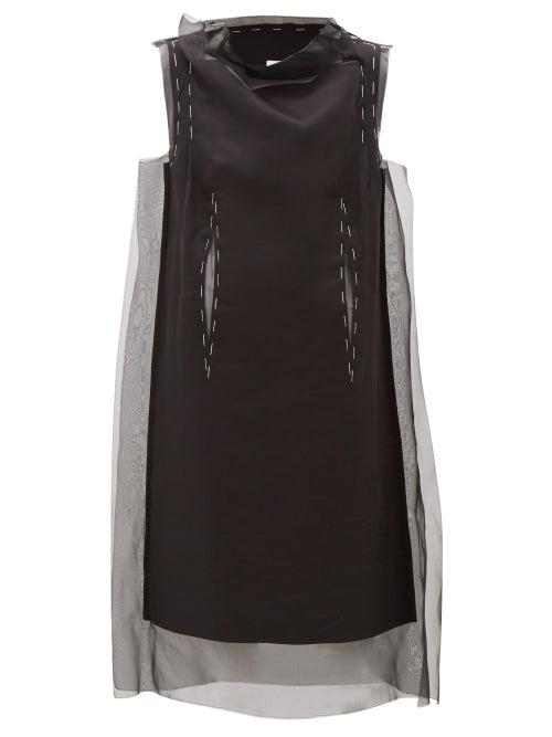 Matchesfashion.com Maison Margiela - Silk Organza Overlay Dress - Womens - Black