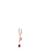 Matchesfashion.com Diane Kordas - 18kt Rose Gold, Diamond & Ruby Single Earring - Womens - Red