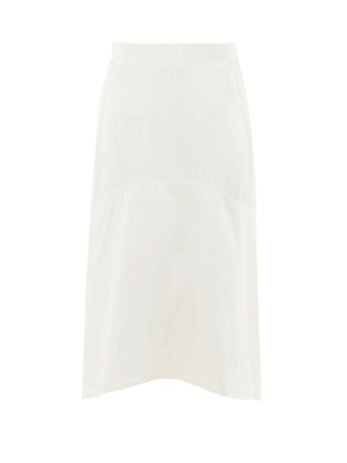 Matchesfashion.com Vivienne Westwood - Curved-hem Charmeuse Skirt - Womens - White