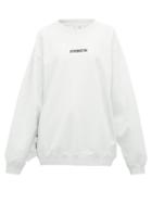 Matchesfashion.com Vetements - Inverted Logo Print Cotton Jersey Sweatshirt - Womens - Ivory
