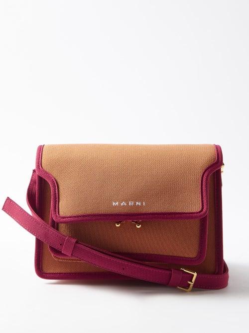 Marni - Trunk Medium Canvas Shoulder Bag - Womens - Tan Multi