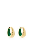 Matchesfashion.com Yvonne Lon - Diamond & 9kt Gold Hoop Earrings - Womens - Green Gold