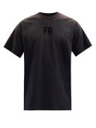 Matchesfashion.com Fear Of God - Flocked-logo Cotton-jersey T-shirt - Mens - Black