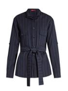 Sies Marjan Pinstriped Double-layer Wool-blend Shirt