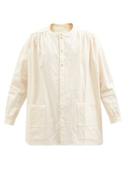 Toogood - Embroiderer Stand-collar Cotton-poplin Shirt - Mens - Cream