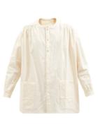 Toogood - Embroiderer Stand-collar Cotton-poplin Shirt - Mens - Cream