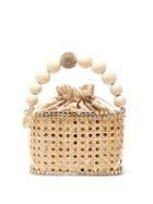 Matchesfashion.com Rosantica - Holli Vienna Crystal-embellished Rattan Handbag - Womens - Beige Multi