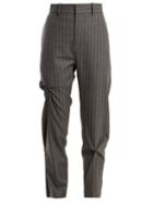 Matchesfashion.com Charles Jeffrey Loverboy - High Rise Pinstripe Wool Trousers - Womens - Grey