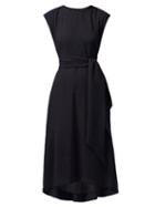 Matchesfashion.com Cefinn - Cap Sleeve Voile Midi Dress - Womens - Navy