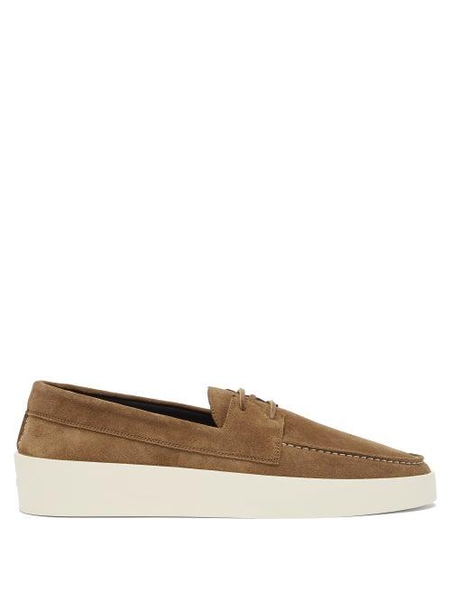 Mens Shoes Fear Of God - Suede Boat Shoes - Mens - Brown
