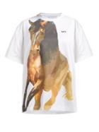 Matchesfashion.com Marques'almeida - Horse Print Jersey T Shirt - Womens - White Multi