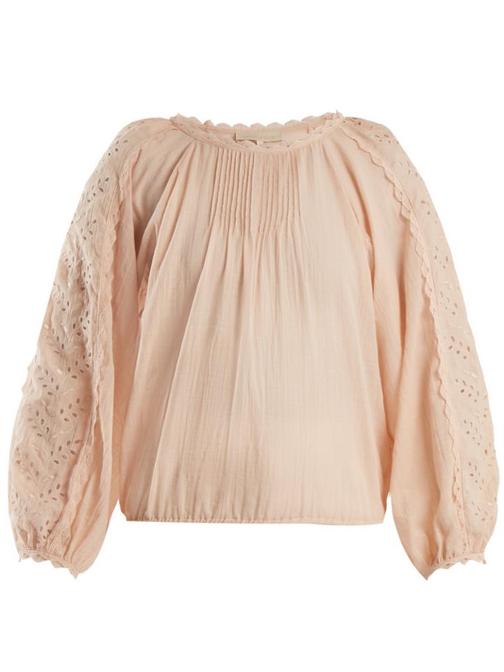 Vanessa Bruno Innocent Broderie-anglaise Cotton-blend Blouse