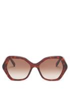Matchesfashion.com Celine Eyewear - Angular-round Tortoiseshell-acetate Sunglasses - Womens - Tortoiseshell