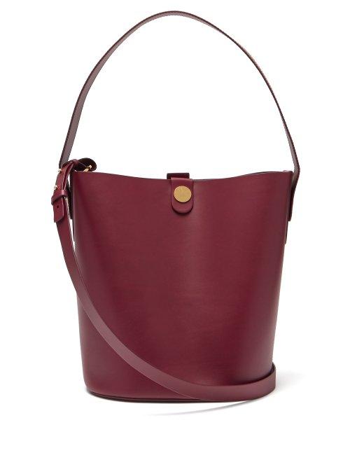 Matchesfashion.com Sophie Hulme - Large Swing Leather Bucket Bag - Womens - Burgundy