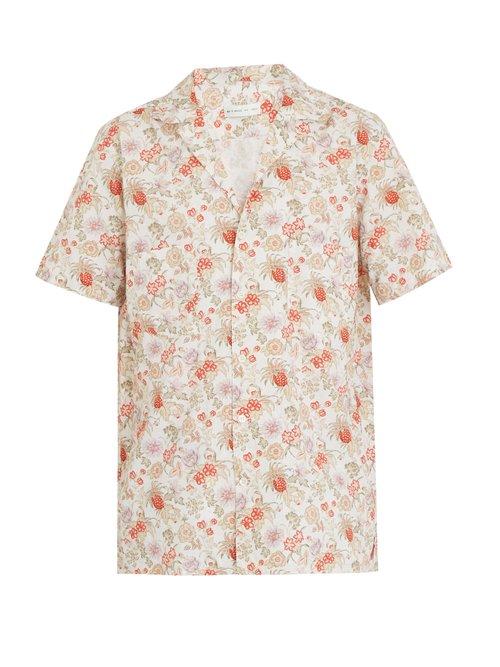Matchesfashion.com Etro - Short Sleeved Floral Print Cotton Blend Shirt - Mens - Multi
