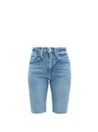 Matchesfashion.com Frame - Le Vintage Raw-edge Denim Shorts - Womens - Denim