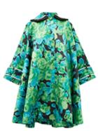 Matchesfashion.com Richard Quinn - Crystal Embellished Floral Satin Opera Coat - Womens - Green Multi