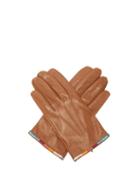 Paul Smith - Embroidered Leather Gloves - Mens - Brown