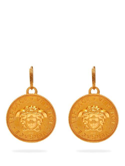 Matchesfashion.com Versace - Medusa Coin Brass Earrings - Womens - Gold