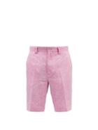 120 Lino 120% Lino - Straight-leg Linen Shorts - Mens - Pink