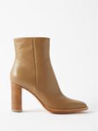 Gianvito Rossi - River 85 Leather Ankle Boots - Womens - Camel