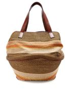 Matchesfashion.com Weekend Max Mara - Party Raffia And Leather Basket Bag - Womens - Brown Multi