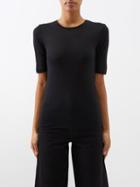 Toteme - Crew-neck Modal-blend T-shirt - Womens - Black
