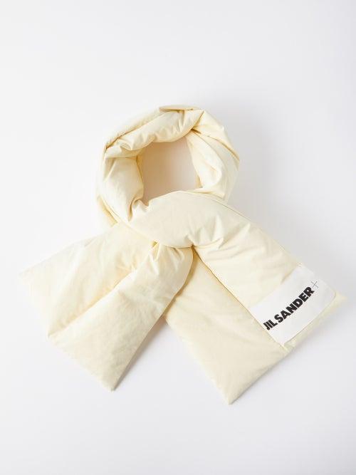 Jil Sander - Logo-patch Padded Nylon Scarf - Womens - Light Beige