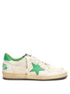 Matchesfashion.com Golden Goose - Ball Star Low Top Crackled Leather Trainers - Womens - Green White
