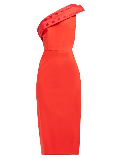 Matchesfashion.com Emilio De La Morena - Tasman Polka Dot Trim Dress - Womens - Red