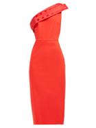 Matchesfashion.com Emilio De La Morena - Tasman Polka Dot Trim Dress - Womens - Red
