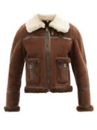 Gucci - Shearling Suede Jacket - Womens - Brown Multi