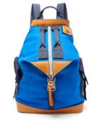 Matchesfashion.com Eye/loewe/nature - Convertible Leather-trimmed Canvas Backpack - Mens - Blue