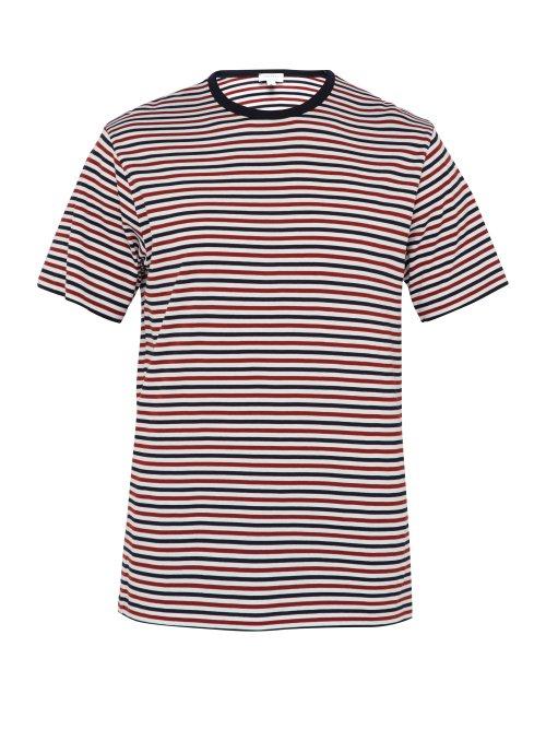 Matchesfashion.com Sunspel - Striped Cotton Jersey Crew Neck T Shirt - Mens - Navy Multi