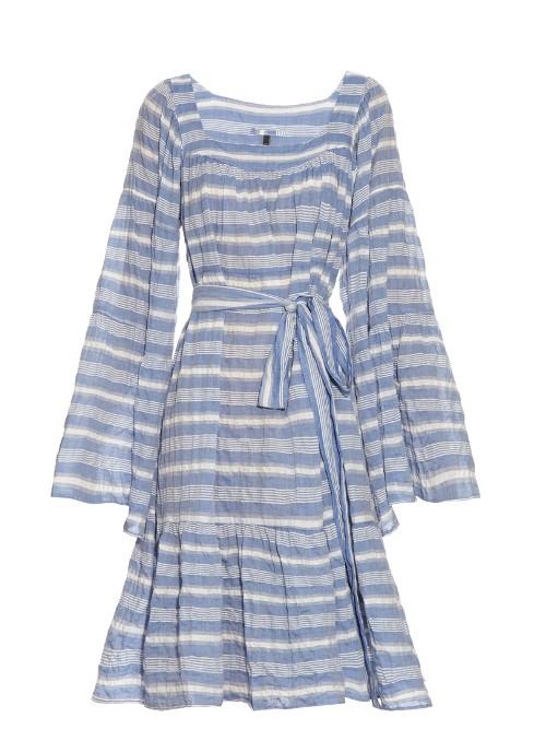 Lisa Marie Fernandez Square-neck Striped Cotton-blend Dress