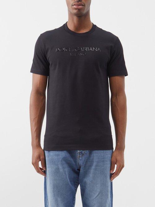 Dolce & Gabbana - Rubber-logo Cotton-jersey T-shirt - Mens - Black