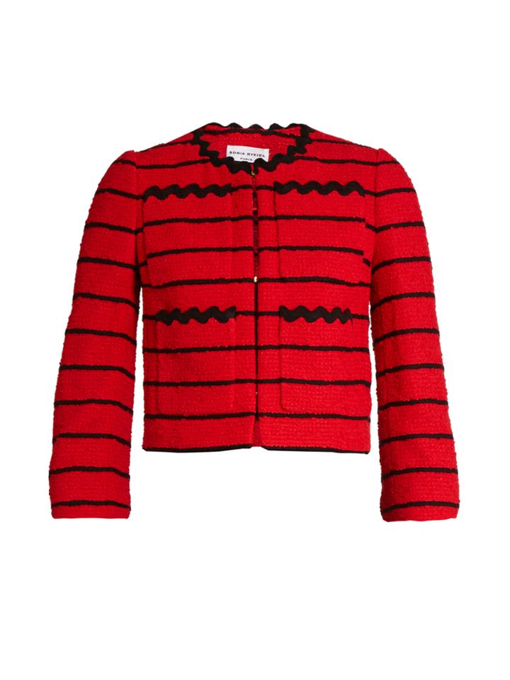Sonia Rykiel Striped Cotton-blend Tweed Dress Cropped Jacket
