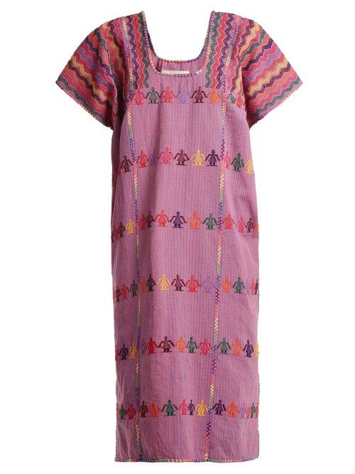 Matchesfashion.com Pippa Holt - No.8 Embroidered Cotton Kaftan - Womens - Pink Multi
