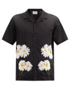 Matchesfashion.com Noma T.d. - Short-sleeved Floral-embroidered Cotton Shirt - Mens - Black