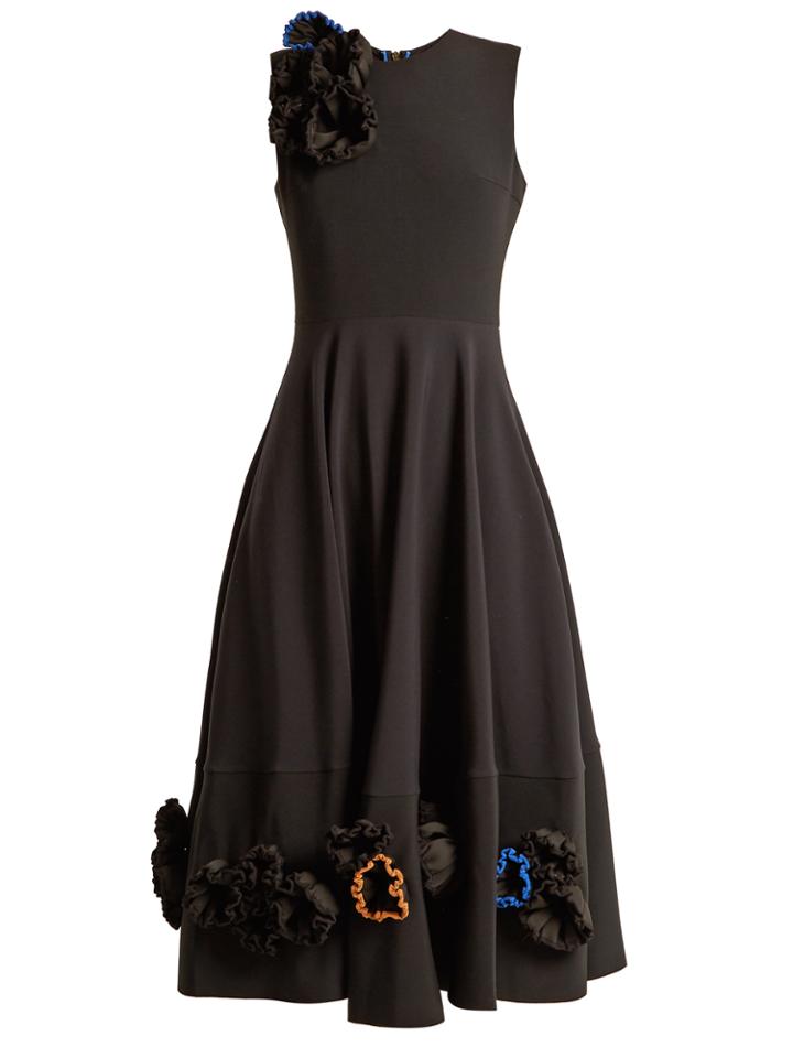 Roksanda Zennia Flower-appliqu Crepe Dress