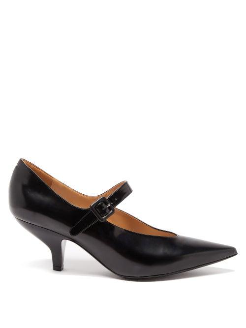 Matchesfashion.com Maison Margiela - Point-toe Leather Mary Jane Shoes - Womens - Black