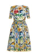 Dolce & Gabbana Majolica-print Silk-organza Midi Dress