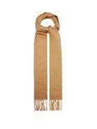 Totme - Logo-embroidered Fringed Cashmere Scarf - Womens - Camel